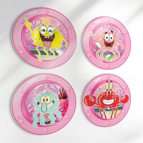 HK Studio مضحك المحيط الكوة ديكور غرفة باردة - ديكور غرفة الكرتون الوردي Y2K للنوم، غرفة نوم في سن المراهقة 12 "حزمة 4 in Kuwait