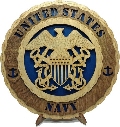 Navy Armed Forces Military Decorative Custom Laser Three Dimensional Wooden Wall Plaque Blue in Saudi Arabia