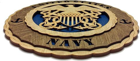 Navy Armed Forces Military Decorative Custom Laser Three Dimensional Wooden Wall Plaque Blue in Saudi Arabia