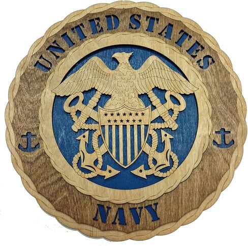 Navy Armed Forces Military Decorative Custom Laser Three Dimensional Wooden Wall Plaque Blue in Saudi Arabia