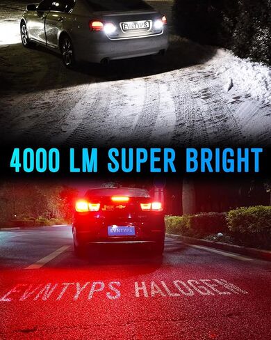 لمبة evntyps 3157 LED للأضواء العكسية الاحتياطية، 6000K أبيض 3156 3057 4114 4157 لمبة LED مدمجة في المقاوم ومروحة توربو بديلة لذيل الفرامل DRL أضواء وقوف السيارات Canbus مجانًا (قطعتان) in Kuwait
