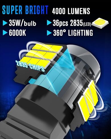 لمبة evntyps 3157 LED للأضواء العكسية الاحتياطية، 6000K أبيض 3156 3057 4114 4157 لمبة LED مدمجة في المقاوم ومروحة توربو بديلة لذيل الفرامل DRL أضواء وقوف السيارات Canbus مجانًا (قطعتان) in Kuwait