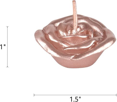 Mega Candles 12 pcs Unscented Rose Gold Floating Rose Petals Flower Candle, Hand Poured Paraffin Wax Candles 1.5 Inch Diameter, Home Décor, Wedding Receptions, Baby Showers, Birthdays, Parties & More in Saudi Arabia
