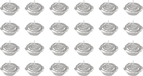 Mega Candles 12 pcs Unscented Rose Gold Floating Rose Petals Flower Candle, Hand Poured Paraffin Wax Candles 1.5 Inch Diameter, Home Décor, Wedding Receptions, Baby Showers, Birthdays, Parties & More in Saudi Arabia