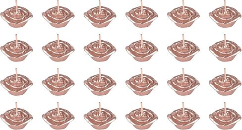 Mega Candles 12 pcs Unscented Rose Gold Floating Rose Petals Flower Candle, Hand Poured Paraffin Wax Candles 1.5 Inch Diameter, Home Décor, Wedding Receptions, Baby Showers, Birthdays, Parties & More in Saudi Arabia