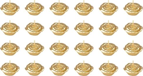 Mega Candles 12 pcs Unscented Rose Gold Floating Rose Petals Flower Candle, Hand Poured Paraffin Wax Candles 1.5 Inch Diameter, Home Décor, Wedding Receptions, Baby Showers, Birthdays, Parties & More in Saudi Arabia