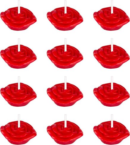 Mega Candles 12 pcs Unscented Rose Gold Floating Rose Petals Flower Candle, Hand Poured Paraffin Wax Candles 1.5 Inch Diameter, Home Décor, Wedding Receptions, Baby Showers, Birthdays, Parties & More in Saudi Arabia