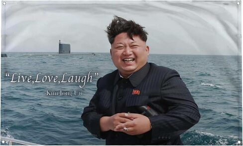 Banger - اقتباس Kim Jong Un Live Love Laugh مقاس 3×5 أقدام، نسيج علم جامعي مسكن in Kuwait