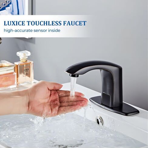 Sensor Automatic Touchless Bathroom Sink Faucet Hot & Cold Mixer Cover Plate Included Faucet,Chrome Finished in Saudi Arabia