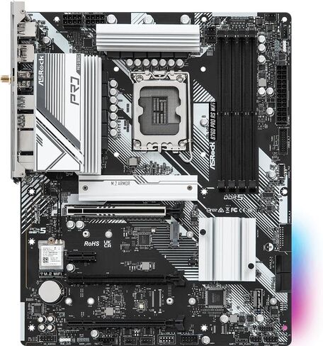 ASRock B760 Pro RS WiFi LGA1700 HDMI DisplayPort eDP Intel B760 ATX اللوحة الأم DDR5 192 جيجابايت 7200 ميجاهرتز (OC) SATA3 6.0 جيجابايت/ثانية in Saudi Arabia