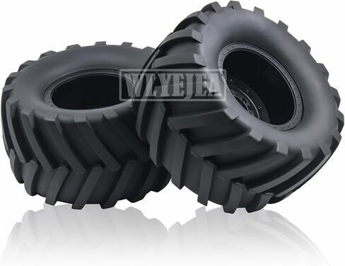 4PCS 1/10 Scale RC Monster Truck Rubber Tire w/12mm Hex Plastic Wheel Rim 133mm/73mm Rubber Rocks Tyres Set Fit for 1/10 RC Monster Truck E-Revo and Summit,MAXX, HIMOTO HSP HPI Tamiya Kyosho in Kuwait