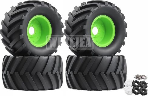 4PCS 1/10 Scale RC Monster Truck Rubber Tire w/12mm Hex Plastic Wheel Rim 133mm/73mm Rubber Rocks Tyres Set Fit for 1/10 RC Monster Truck E-Revo and Summit,MAXX, HIMOTO HSP HPI Tamiya Kyosho in Saudi Arabia