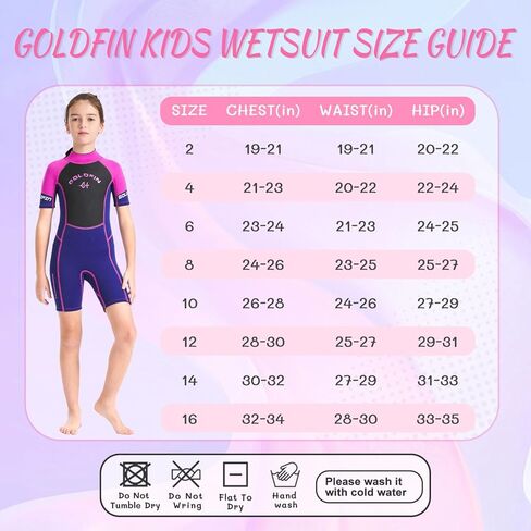 Goldfin Kids Wetsuit, 3mm Shorty Wetsuits for Boys Girls Neoprene Wet Suits Keep Warm in Cold Water Surfing Swimming Snorkeling Diving in Kuwait