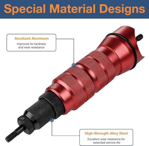 محول مسدس برشام كهربائي للمثقاب اللاسلكي، طقم محول مثقاب برشام بما في ذلك M3 M4 M5 M6 M8 M10 1/4-20 8-32 10-24 10-32، أداة صامولة برشام لاسلكية مع حقيبة حمل in Kuwait