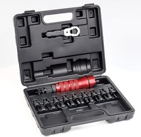 محول مسدس برشام كهربائي للمثقاب اللاسلكي، طقم محول مثقاب برشام بما في ذلك M3 M4 M5 M6 M8 M10 1/4-20 8-32 10-24 10-32، أداة صامولة برشام لاسلكية مع حقيبة حمل in Kuwait