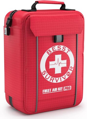 Waterproof First Aid Kit -Labeled Compartments Trauma Kits, Advanced Large Emergencies Medical Kits for Cars, Boats, Camping, Hurricanes and Outdoor Emergencies- 262 Piece Kit in Kuwait