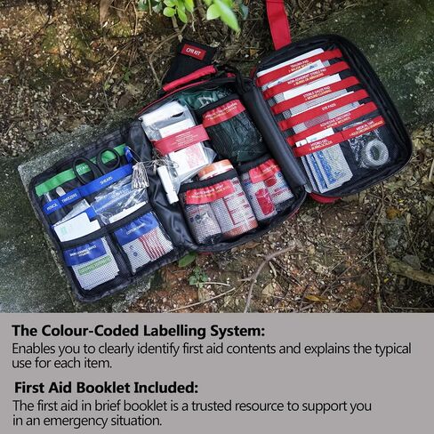 Waterproof First Aid Kit -Labeled Compartments Trauma Kits, Advanced Large Emergencies Medical Kits for Cars, Boats, Camping, Hurricanes and Outdoor Emergencies- 262 Piece Kit in Kuwait