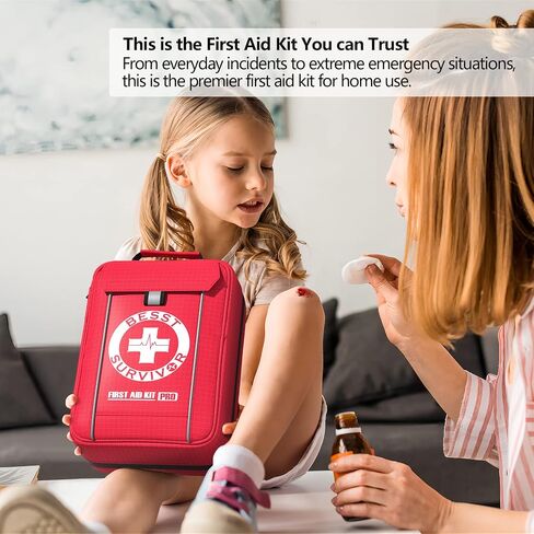 Waterproof First Aid Kit -Labeled Compartments Trauma Kits, Advanced Large Emergencies Medical Kits for Cars, Boats, Camping, Hurricanes and Outdoor Emergencies- 262 Piece Kit in Kuwait