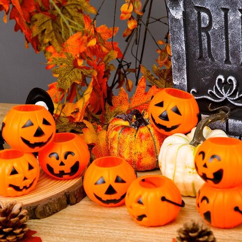 3 ثعالب 12 قطعة من دلاء اليقطين للهالوين، دلاء حلوى اليقطين مع مقبض خدعة أو حلوى سلال اليقطين لديكورات الهالوين وحشو أكياس الحلوى ومستلزمات الحفلات in Kuwait