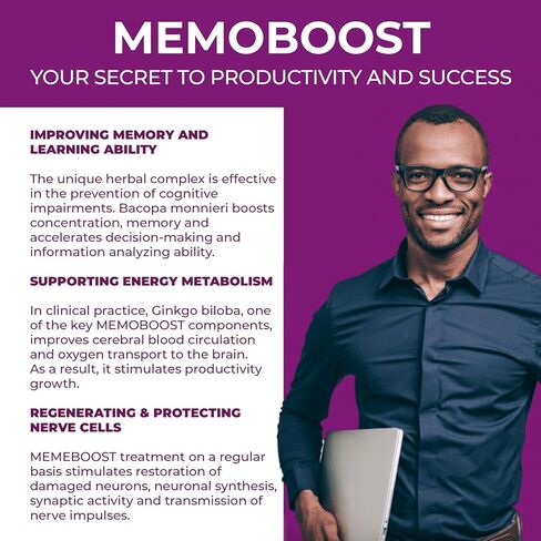 MEMOBOOST Ananta Medicare Limited Improve Memory, Concentration & Learning Ability, Dietary Supplement - 120 Capsules in Saudi Arabia