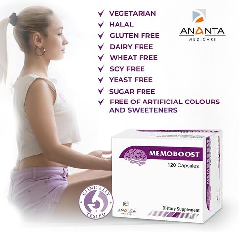 MEMOBOOST Ananta Medicare Limited Improve Memory, Concentration & Learning Ability, Dietary Supplement - 120 Capsules in Saudi Arabia