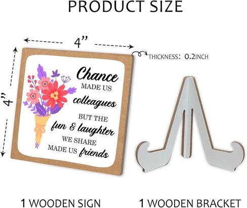 هدايا الصداقة للنساء ديكور مكتب علامة خشبية مع حامل، هدايا زملاء العمل لأصدقائك في العمل، هدايا وداع للتقاعد، فرصة جعلتنا زملاء في المنزل ديكور رف طاولة المكتب - b047 in Kuwait