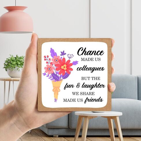 هدايا الصداقة للنساء ديكور مكتب علامة خشبية مع حامل، هدايا زملاء العمل لأصدقائك في العمل، هدايا وداع للتقاعد، فرصة جعلتنا زملاء في المنزل ديكور رف طاولة المكتب - b047 in Kuwait