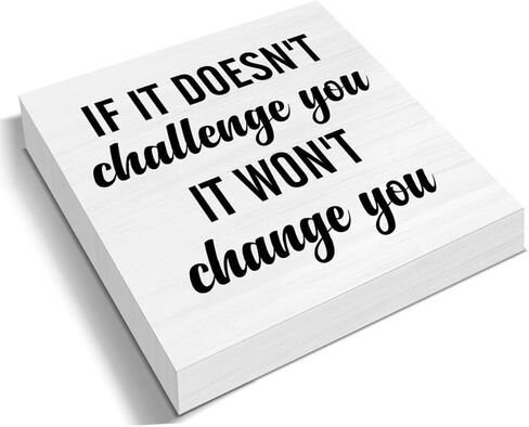 اقتباسات مشجعة، لافتة صندوق خشبي ترفع من مستوى الرفع إذا لم تتحدىك، فلن تغير ديكور اللافتة الخشبية، عقلية ديكور كتلة خشبية لتزيين المنزل وصالة الألعاب الرياضية والفصل الدراسي ورف المكتب in Kuwait