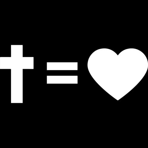 Decal Stickers of Christian The Cross Equals Love (White) (Set of 2) Luxury Weatherproof Vinyl Decal Stickers for Laptop Desktop Smartphone Car Dirt Bike Wall Room Mason Jar - ANDstic019191WH in Saudi Arabia