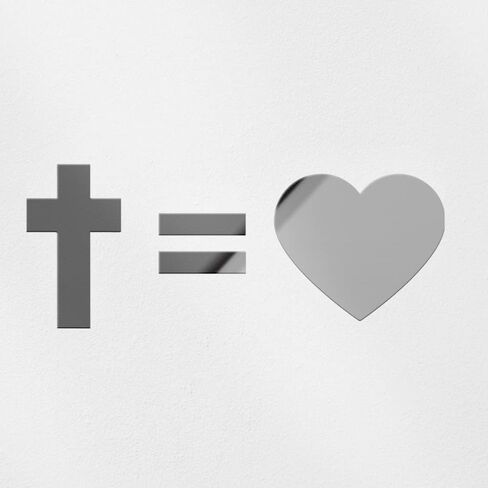 Decal Stickers of Christian The Cross Equals Love (White) (Set of 2) Luxury Weatherproof Vinyl Decal Stickers for Laptop Desktop Smartphone Car Dirt Bike Wall Room Mason Jar - ANDstic019191WH in Saudi Arabia