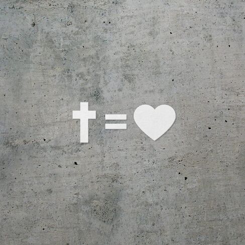 Decal Stickers of Christian The Cross Equals Love (White) (Set of 2) Luxury Weatherproof Vinyl Decal Stickers for Laptop Desktop Smartphone Car Dirt Bike Wall Room Mason Jar - ANDstic019191WH in Saudi Arabia