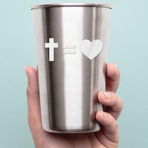 Decal Stickers of Christian The Cross Equals Love (White) (Set of 2) Luxury Weatherproof Vinyl Decal Stickers for Laptop Desktop Smartphone Car Dirt Bike Wall Room Mason Jar - ANDstic019191WH in Saudi Arabia