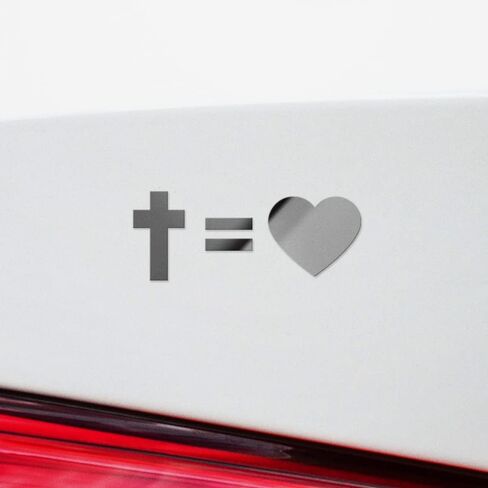 Decal Stickers of Christian The Cross Equals Love (White) (Set of 2) Luxury Weatherproof Vinyl Decal Stickers for Laptop Desktop Smartphone Car Dirt Bike Wall Room Mason Jar - ANDstic019191WH in Saudi Arabia
