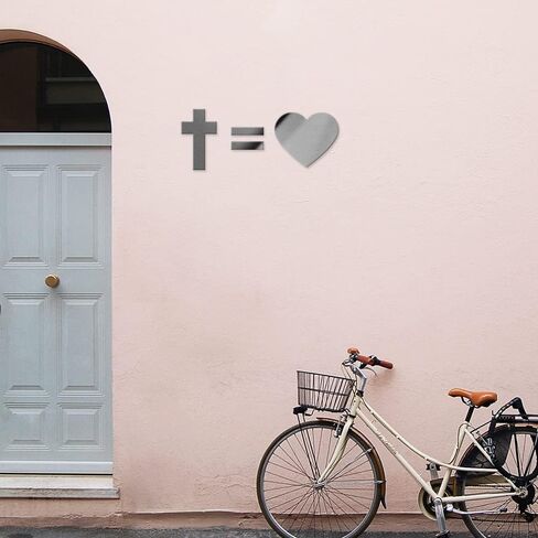 Decal Stickers of Christian The Cross Equals Love (White) (Set of 2) Luxury Weatherproof Vinyl Decal Stickers for Laptop Desktop Smartphone Car Dirt Bike Wall Room Mason Jar - ANDstic019191WH in Saudi Arabia