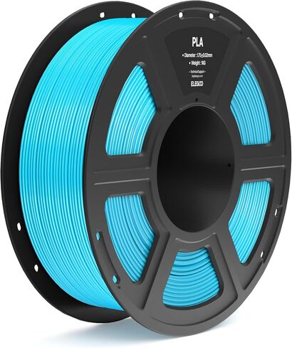 ELEGOO PLA Filament 1.75 مم أسود 1 كجم، دقة أبعاد خيوط الطابعة ثلاثية الأبعاد +/- 0.02 مم، بكرة 1 كجم (2.2 رطل) تناسب معظم طابعات FDM ثلاثية الأبعاد in Kuwait