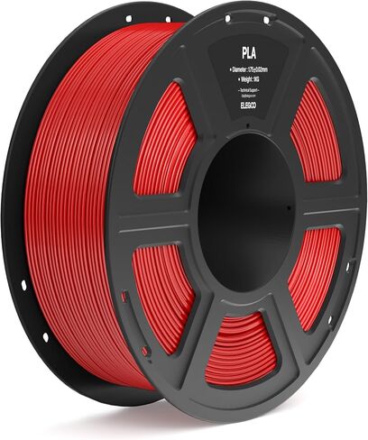 ELEGOO PLA Filament 1.75 مم أسود 1 كجم، دقة أبعاد خيوط الطابعة ثلاثية الأبعاد +/- 0.02 مم، بكرة 1 كجم (2.2 رطل) تناسب معظم طابعات FDM ثلاثية الأبعاد in Kuwait