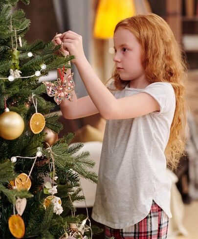FaCraft Butterfly Christmas Ornaments 2023,Metal Butterfly Ornaments for Christmas Tree Butterfly Decorations Monarch Butterflies Hanging Ornament Butterfly Gifts Kids Women Girls Sister in Saudi Arabia