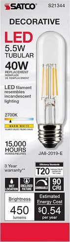 لمبة إضاءة LED E26 بقدرة 5.5 وات من ساتكو S21344، 2700 كلفن، تصنيف 15000 ساعة، قابلة لتعديل الضوء in Saudi Arabia