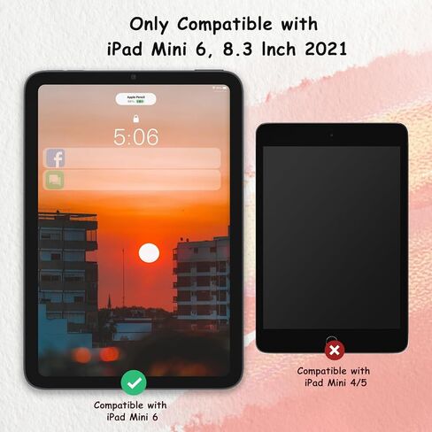 واقي شاشة بيرسيم مكون من عبوتين من ملمس الورق متوافق مع iPad Mini 6 (8.3 بوصة) 2021، مضاد للتوهج لجهاز iPad Mini الجيل السادس من الرسم، خالٍ من الفقاعات، حساسية عالية للمس، صديق للحافظة in Kuwait
