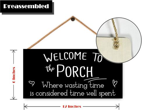 مرحبًا بكم في اللافتات الخشبية للشرفة، لافتات الشرفة الخارجية لديكور الشرفة الأمامية المعلقة للجدار، 11.8 × 5.9 بوصة in Kuwait