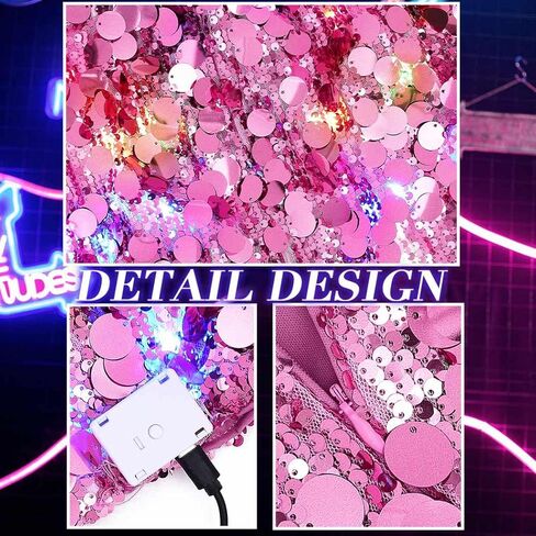 Nicute Women's Sequins Shorts Led Light Up Shorts Sparkly High Waist Hot Pants Bottoms Shorts for Music Festival Disco Party in Kuwait