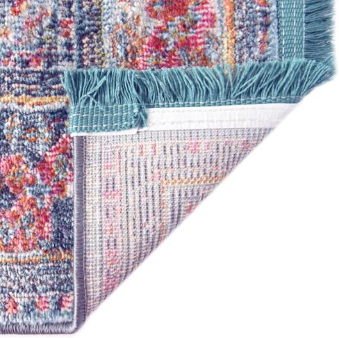 Unique Loom Baracoa Collection Area Rug - Malecon (2' 7" x 12' 2" Runner, Light Blue/ Orange) in Saudi Arabia