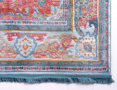 Unique Loom Baracoa Collection Area Rug - Malecon (2' 7" x 12' 2" Runner, Light Blue/ Orange) in Saudi Arabia