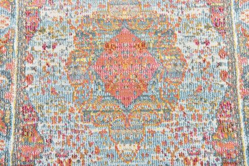 Unique Loom Baracoa Collection Area Rug - Malecon (2' 7" x 12' 2" Runner, Light Blue/ Orange) in Saudi Arabia