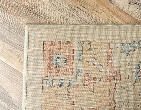 Unique Loom Oslo Collection Distressed Botanical Medallion Beige Area Rug (5' x 8') in Saudi Arabia