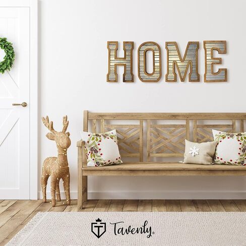 Tavenly 14" Galvanized Farmhouse Letters for Home Decor - 3D Large Metal Letter with Wooden Border - Rustic Monogram Signs for Living Room, Kitchen, Wood Farmhouse Decor, Decorative Wall Art - Z in Saudi Arabia