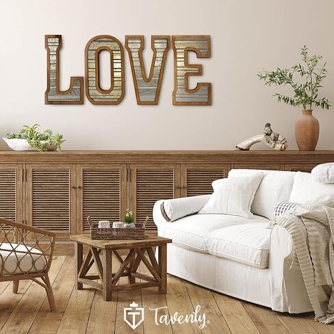 Tavenly 14" Galvanized Farmhouse Letters for Home Decor - 3D Large Metal Letter with Wooden Border - Rustic Monogram Signs for Living Room, Kitchen, Wood Farmhouse Decor, Decorative Wall Art - Z in Saudi Arabia