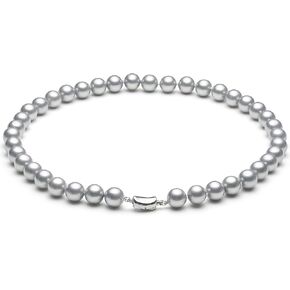 Seashell Pearl Necklace Single-Strand Handmade Beaded Necklaces for Ladies Dainty Faux Pearl Wedding Jewelry for Brides 18"