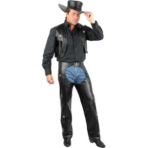 Charades Men's Faux-Leather Chaps and Vest