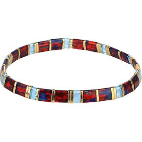 KELITCH Women Tila Beads Charm Bracelet Stretch Bracelets Candy Colors Wrap Friendship Bracelets